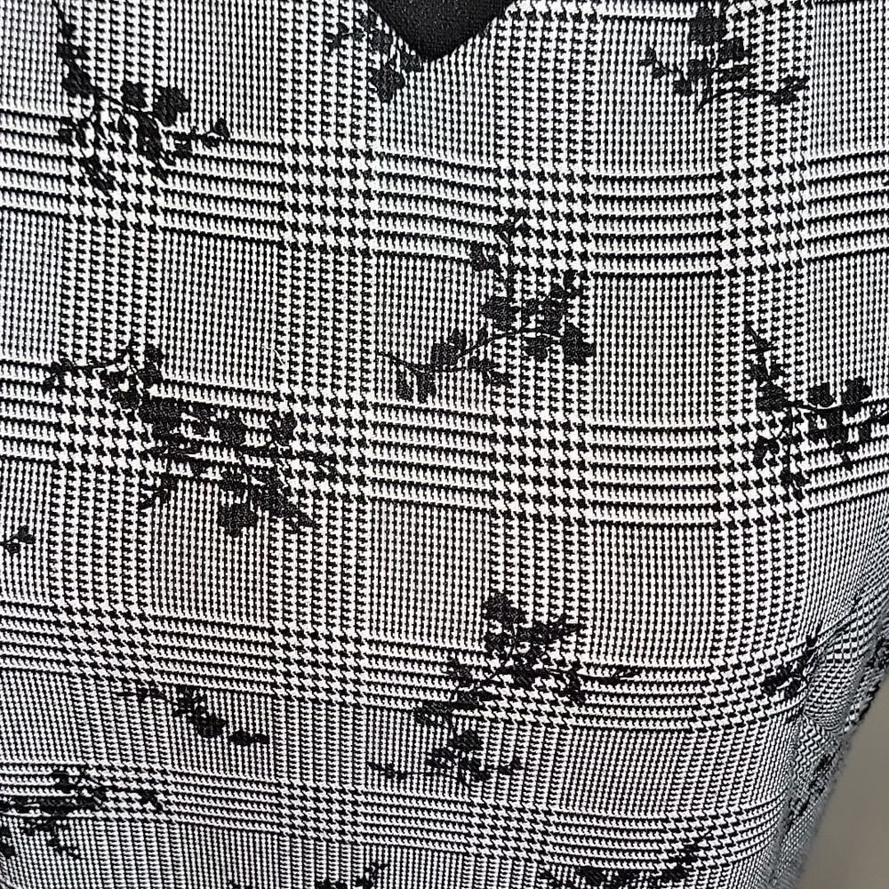 Ann Taylor Glen Plaid Gray Floral Sleeveless Dress - Picture 9 of 16